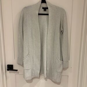Tahari Light Gray Open-Front Cardigan